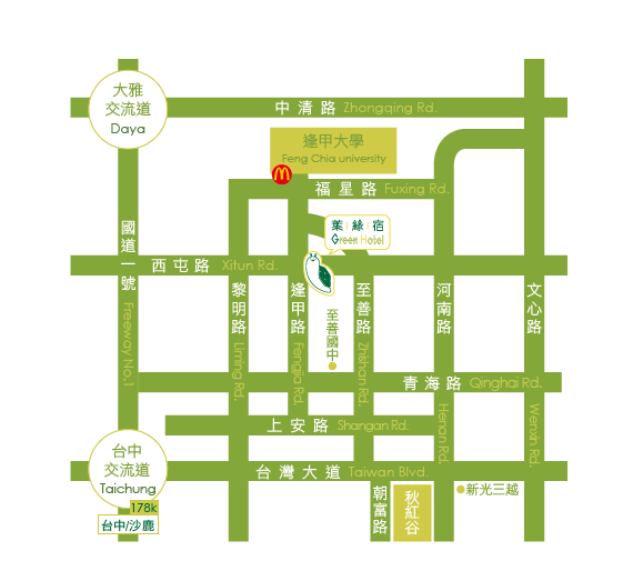 葉綠宿旅館地圖